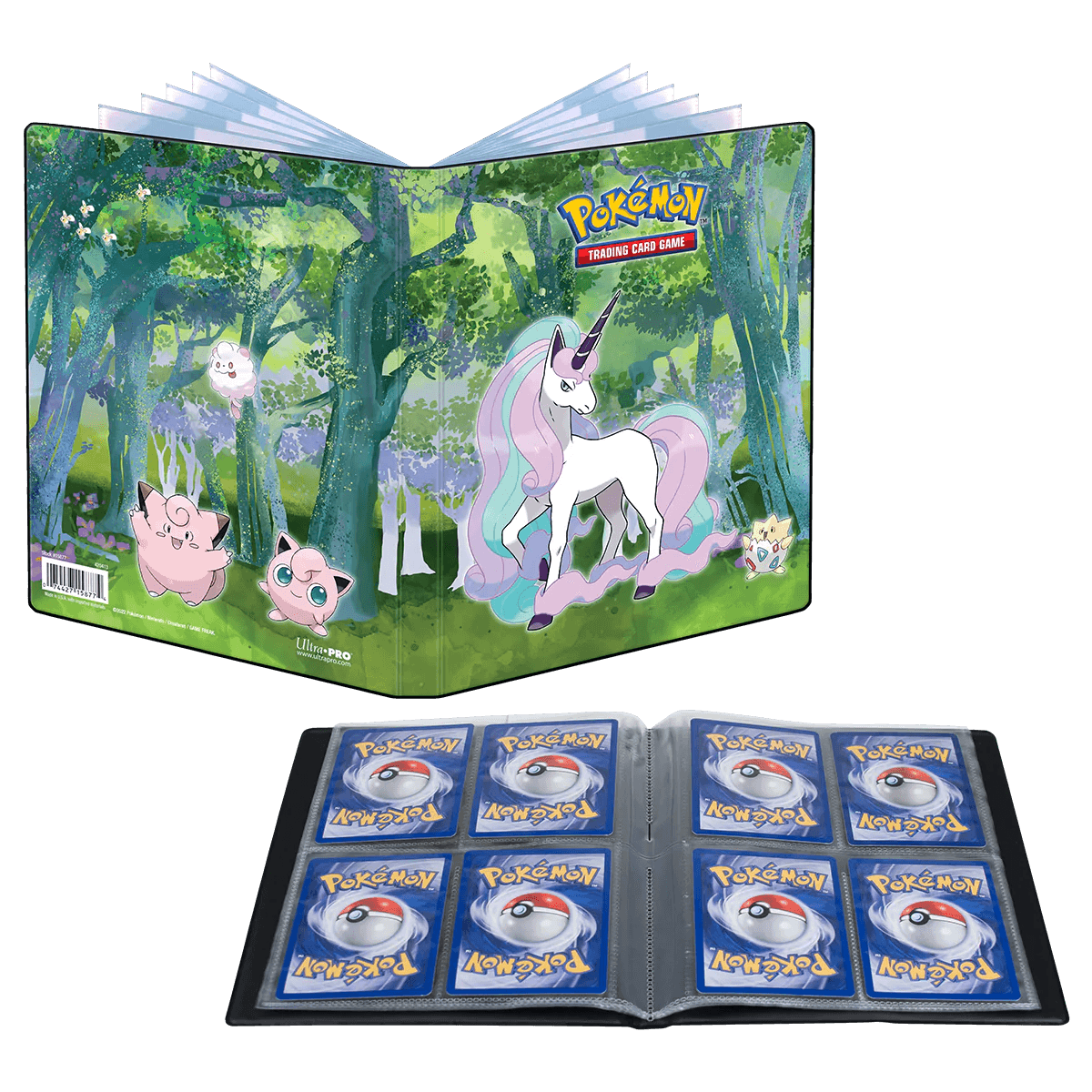 Ultra PRO - Album/Binder/Portfolio 4-Pocket (Holds 80 cards + 4 Oversize cards) - Pokemon - Enchanted Glade - Hobby Champion Inc