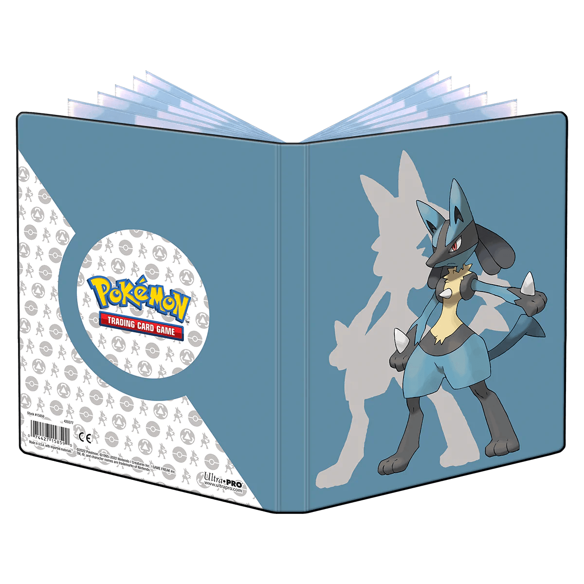 Ultra PRO - Album/Binder/Portfolio 4-Pocket (Holds 80 cards + 4 Oversize cards) - Pokemon - Lucario - Hobby Champion Inc