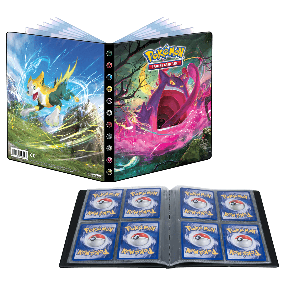 Ultra PRO - Album/Binder/Portfolio 4-Pocket (Holds 80 cards + 4 Oversize cards) - Sword & Shield - Fusion Strike - Gengar And Boltund - Hobby Champion Inc