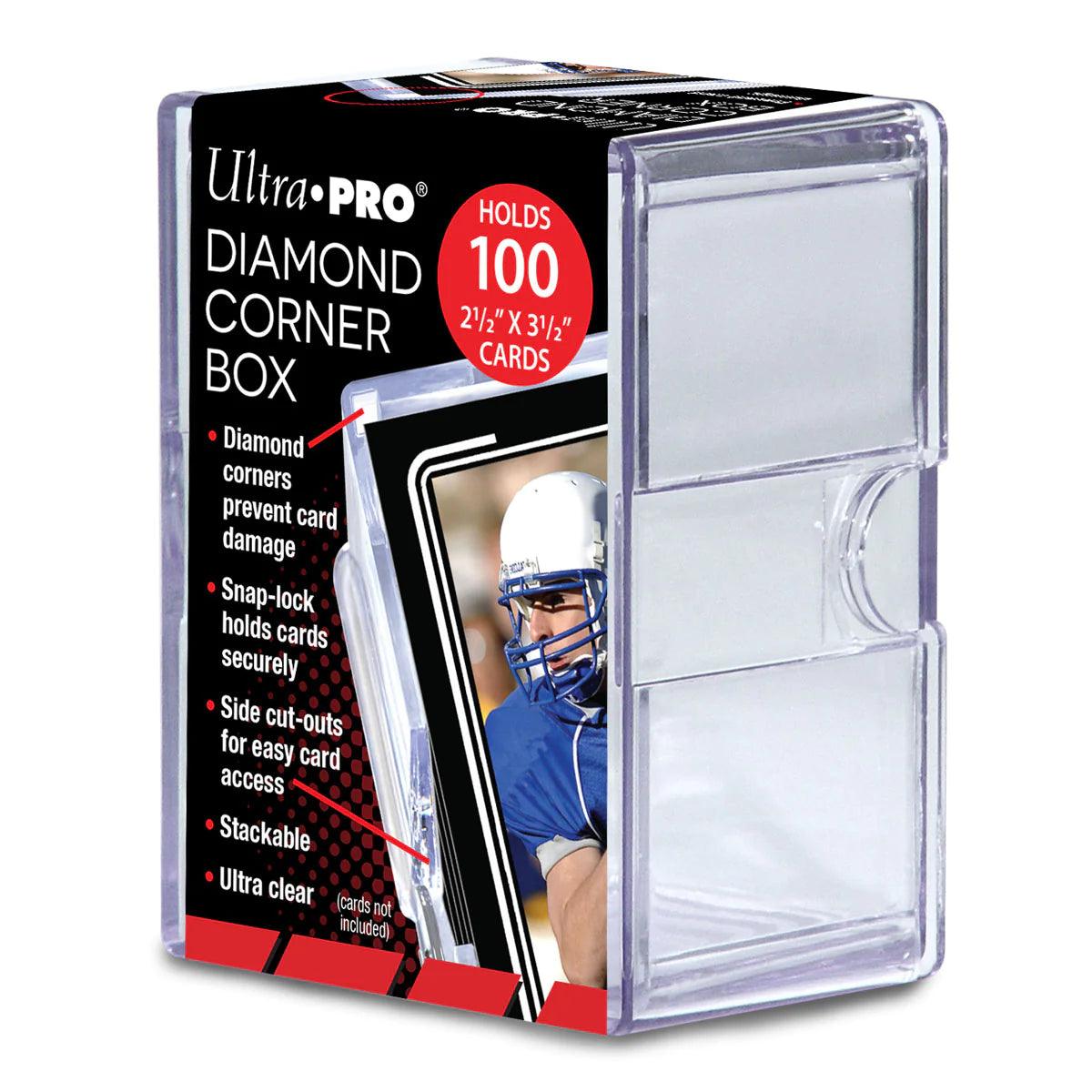 Ultra Pro - Clear Card Storage Box (Holds 100 Cards) - Diamond Corner Box - Hobby Champion Inc