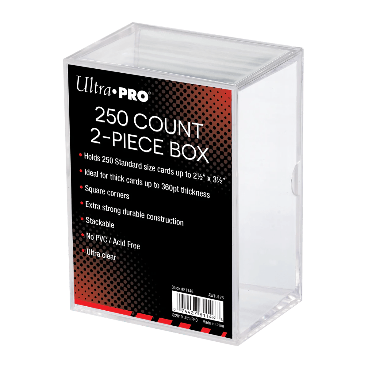 Ultra Pro - Clear Card Storage Box (Holds 250 Cards) - Hobby Champion Inc
