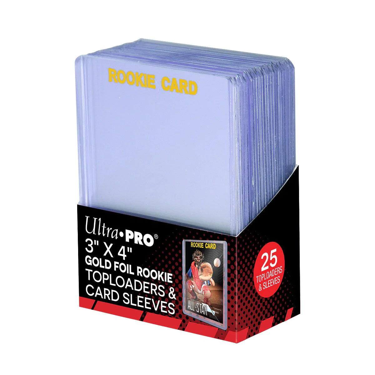 Ultra PRO - Toploader Pack - 035pt Regular Gold Foil Rookie (25 toploaders & 25 card sleeves per pack) - Hobby Champion Inc