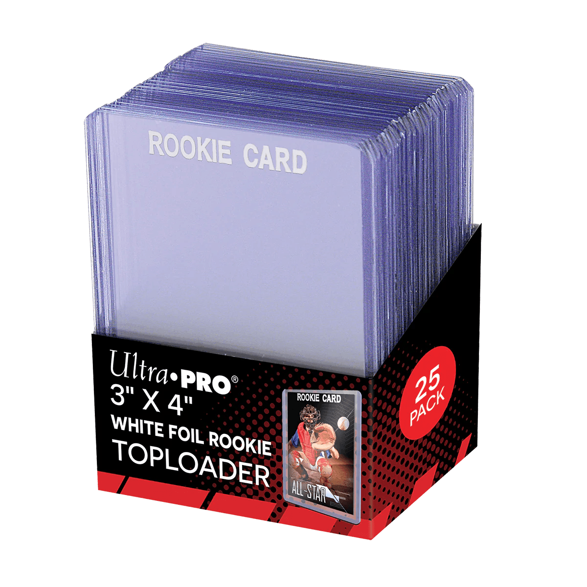 Ultra PRO - Toploader Pack - 035pt Regular White Foil Rookie (25 toploaders per pack) - Hobby Champion Inc