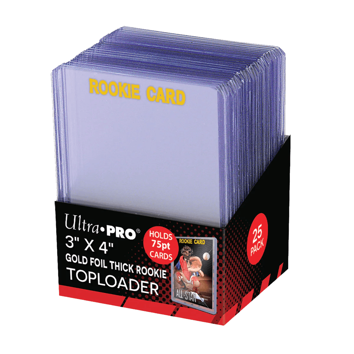 Ultra PRO - Toploader Pack - 075pt Gold Foil Rookie (25 toploaders per pack) - Hobby Champion Inc